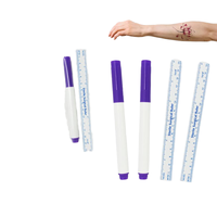 Stylo marqueur cutané chirurgical stérile OME, non toxique et sûr, tatouage avec pointe de pinceau plate de 10 mm pour marquage permanent