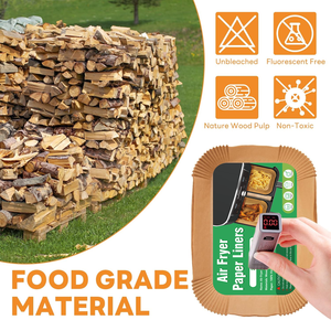 Papier sulfurisé pour <span class=keywords><strong>friteuse</strong></span> à <span class=keywords><strong>air</strong></span> 8,6*5,5 pouces, épais et anti-adhésif, spécial pour friteuses à <span class=keywords><strong>air</strong></span> doubles Gourmet, 100 pièces - Product Image 3
