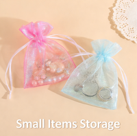 Petite pochette en organza polyester avec cordon de serrage 10x15cm, velours, satin, jute pour bijoux, bonbons, gâteaux, cadeaux de fête