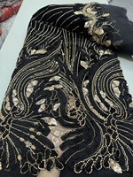NI.AI 2026 Tissu en dentelle de tulle brodé de perles et de sequins, en organza, écologique, avec perles africaines et sequins, pour mariage