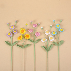 Bouquet de fleurs artificielles en crochet Kexiang, marguerites multi-têtes, décoration fraîche pour la maison, vase, bureau, cadeau - Product Image 1