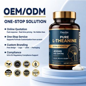 Capsules de L-Théanine à absorption élevée, marque privée OEM, 300 mg, soutien de la concentration et de la concentration cognitive, 60 capsules, capsules végétaliennes, sans OGM - Product Image 1