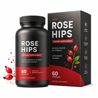 Capsules de Vitamine C en Gros, Aliment Complet, 1000mg de Cynorrhodon avec Bioflavonoïdes d'Agrumes et Peau de Cerise d'Acerola, Complément Éclat de la Peau, OEM