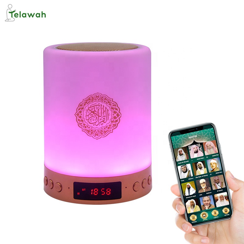 Telawah изготовленным на заказ логосом Сенсорная лампа дистанционное управление Коран динамик ислама Коран Мохаммеда сенсорный светодио дный светильник Коран лампа динамик цифровых часов на открытом воздухе цифровые часы