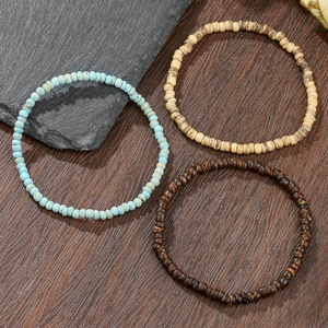 Vintage Layered Mixed Colors Wood <strong>Beads</strong> <strong>Bracelet</strong> Bohemian Men Handmade <strong>Bracelet</strong> Hip Hop Jewelry <strong>Fashion</strong> Women Accessories - Product Image 2