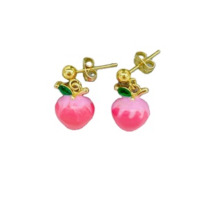 JML Venta al por mayor 14K chapado en <span class=keywords><strong>oro</strong></span> rosa melocotón gota pendientes exquisitos accesorios de moda para niños con <span class=keywords><strong>Oro</strong></span> Laminado - Product Image 1