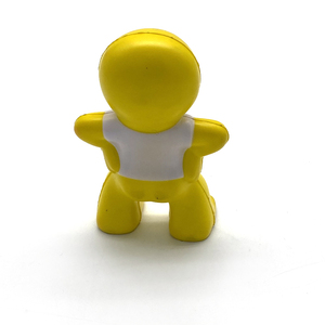 Jouets Squishy en PU à Remontée Lente, Figurine Jaune en Gilet Blanc, Jouets Anti-Stress à Presser, Logo Personnalisé pour Cadeaux Promotionnels - Product Image 5