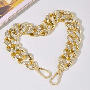 Tali tas rantai Chunky, nada perak akrilik berlapis mewah tali tas aksesori pernyataan gaya untuk tas dengan gesper tahan lama - Product Image 2