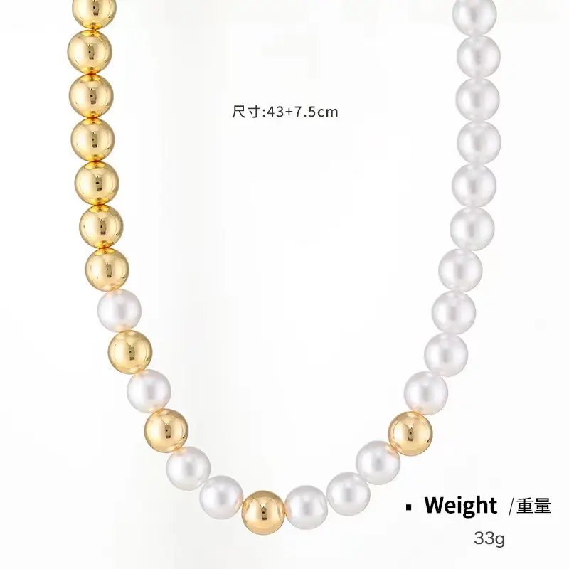 Pabrik wanita trendi populer 925 perak Sterling Gold Bead emas Vermeil air tawar mutiara Set perhiasan