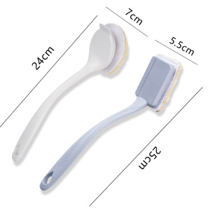 Natural Loofah Pot Scrubber Brush With <b>Handle</b> Anti Scratch Cleaning Tool For Pots And Pans - Product Image 3