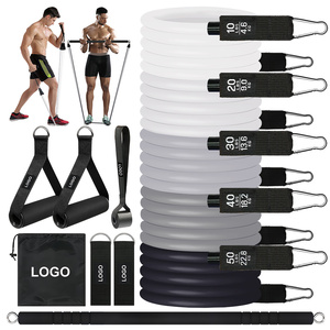 Ensemble de bandes de résistance sans latex, 5 niveaux, avec poignées et sac de transport, équipement d'entraînement portable en tube de caoutchouc - Product Image 1