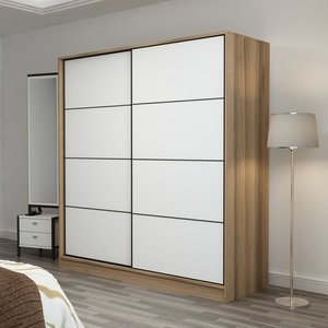 Armoire <span class=keywords><strong>180</strong></span> <span class=keywords><strong>cm</strong></span>-Marron/blanc - Product Image 2