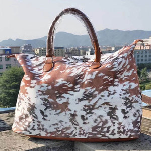 Bolso de mano de retales de leopardo y cuadros de búhos, gran capacidad, lona, Weekender, <span class=keywords><strong>bolsa</strong></span> de viaje con cremallera Cheetah, venta al por mayor - Product Image 4