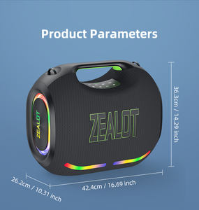 Zealot ZE21 250W <span class=keywords><strong>Enceinte</strong></span> Extérieure Portable Karaoké sans Fil avec Batterie 48000mAh Power Bank et Lumières LED RGB - Product Image 6