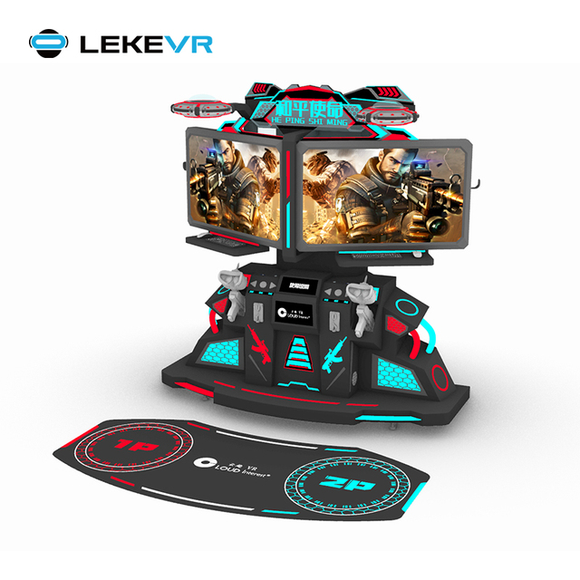 LEKE Vr Shooting Machine Vr 9d Equipment Machine Gun Shooting Chair Platform Game 2 Persons Arena Multiplayer Simulator Running