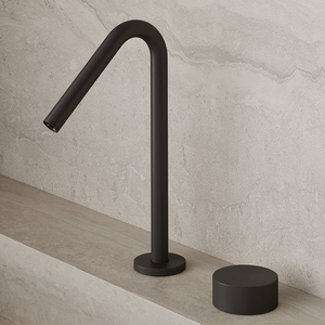 Modern Stainless Steel Single-Handle Basin Tap <b>Deck</b> Mounted Hot Cold Water Matte Black Mixer Sink Tap Ceramic Core-ZY-B736B - Product Image 1