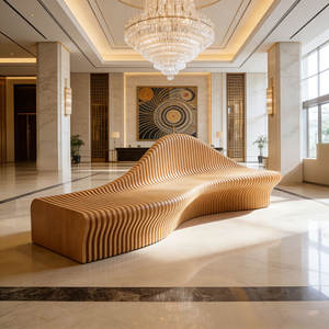 Chaise et tabouret en fibre de verre en forme de L pour salle d'attente de centre commercial, design moderne extérieur, anti-corrosion, écologique, confortable, usage commercial - Product Image 2