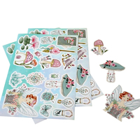Impresión de calidad personalizada A4 hoja de pegatinas impermeables coreano lindo Kawaii dibujos animados Pvc beso corte pegatina