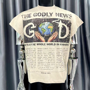 เสื้อยืดคอตตอน 100% พิมพ์ลาย DTG แบบจัมโบ้ <span class=keywords><strong>ลาย</strong></span>กราฟิก เสื้อครอปแขนกุด เสื้อยืดกล้ามเนื้อ เสื้อกล้ามผู้ชาย - Product Image 1