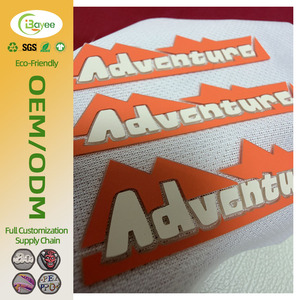 Shape Retention Eco-Friendly Silicone Patch 3D Embossed Heat Transfer <b>Labels</b> for Sport Streetwear Hoodie and T-shirts - Product Image 1