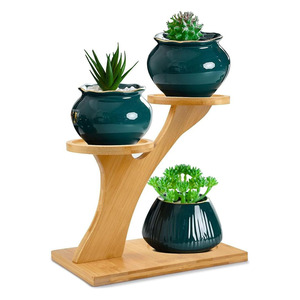 Platillos <span class=keywords><strong>de</strong></span> bambú <span class=keywords><strong>de</strong></span> 3 niveles, soporte individual <span class=keywords><strong>para</strong></span> escritorio <span class=keywords><strong>de</strong></span> oficina en casa, decoración interior, Mini maceta <span class=keywords><strong>de</strong></span> flores <span class=keywords><strong>de</strong></span> <span class=keywords><strong>Cactus</strong></span>, maceta decorativa <span class=keywords><strong>para</strong></span> jardín - Product Image 1