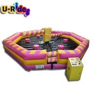Essuyage gonflable interactif en PVC pour 6 personnes pour un usage commercial avec ventilateur Garantie 1 an Jeux de terrain de jeu de carnaval