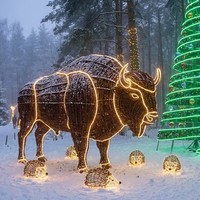 Farol Grande para Parque de Atracciones con Luces LED para Decoración Navideña, Faroles con Temática Festiva