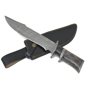 Cuchillo Bowie de Caza de Hoja Fija de Acero de Damasco Hecho a Mano de Alta Calidad para Uso en Exteriores, Fabricado en Fábrica a Bajo Precio - Product Image 1