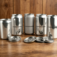Canette en aluminium vide pour boissons, recyclable, en métal, vente en gros, logo personnalisé