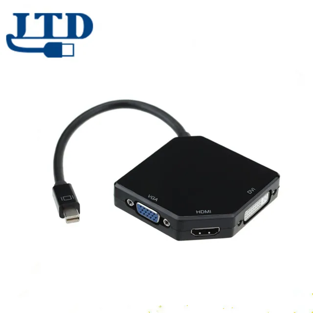 Diamond shaped Mini DP to HDMI VGA DVI Adapter 4K Adapter 3 in 1 Display Port to HDMI VGA DVI Converter