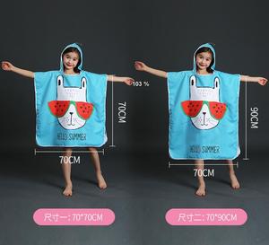 Maillot <span class=keywords><strong>de</strong></span> <span class=keywords><strong>bain</strong></span> à capuche en microfibre à séchage rapide imprimé par sublimation <span class=keywords><strong>de</strong></span> dessin animé personnalisé pour enfants <span class=keywords><strong>poncho</strong></span> <span class=keywords><strong>de</strong></span> surf à langer - Product Image 5