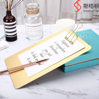 Personnalisable A4/A5 Taille Élégant Deluxe Menu Conseil Clip Hôtel Restaurant Accessoires Antirouille En Alliage D'aluminium Usine Métal