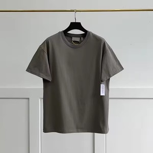 Camiseta de algodón de manga corta con cuello redondo para hombre, de color liso, ajuste regular, estilo casual, tejido de punto, teñido liso. - Product Image 2