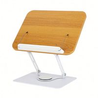 Support de lecture moderne en bois réglable et pliable, sur le thème de l'art, respectueux de l'environnement, avec base rotative à 360° pour bureau