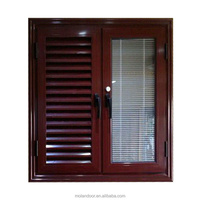 Fenêtre coulissantes classique en aluminium, style moderne, couleur bois, 1 pièce