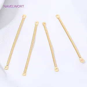 Conectores de Barra Larga de Latón Chapado en Oro de 18K de 20-40mm, Conectores para Joyería, Fornituras para Hacer Pendientes Colgantes DIY - Product Image 4