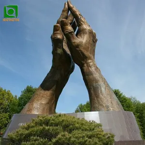 Outdoor Large Modern Metal Decor Bronze Casting Hand Sculpture