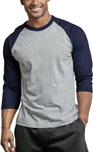 Camiseta en blanco Algodon Homme Camisetas de manga larga Masculinas Camiseta personalizada Dos colores Empalme Playeras De Hombre Camisetas para hombre - Product Image 4