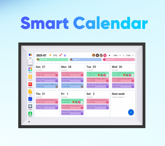 15.6" Inch Digital Calendar Wall Touch Screen Android 14 Black Smart Google Calendar Display Video Playback Wi-Fi Interactive