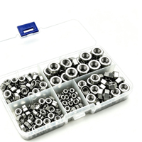 Kit d'assortiment d'écrous hexagonaux en acier inoxydable 304 A2-70, 220 pièces, métriques M3-M8, pour l'exploitation minière, la quincaillerie générale et l'ingénierie mécanique