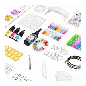 Kit DIY de Llaveros de Resina Hechos a Mano, Resina UV Dura Transparente, Lámpara LED, Moldes de Silicona, Láminas de Purpurina, Flores, Colgantes, Pendientes - Product Image 1