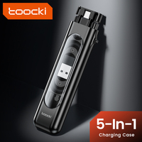 Toocki, nuevo adaptador USB, caja de almacenamiento de conversión, carga inalámbrica, juego de cables de datos multifuncionales, funda para teléfono móvil