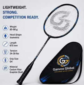 Raquette de badminton haut de gamme légère en fibre de carbone, manche en graphite, tête isométrique 85-90g, grip G4, 675mm, raquette de tournoi durable - Product Image 2