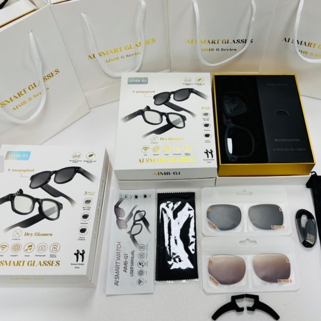AIMB-G1 Smart AI Glasses Real-Time Translation Image Recognition HD Anti-Shake Camera Video Recording Wearable Smart Eyewear