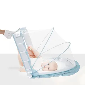 아기 침대 휴대용 접는 침대 모기장 휴대용 침대 신생아 접이식 침대 밑바닥 안티 버그 침대 태양 쉼터
