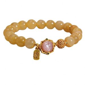 Pulsera de cuentas de cristal de ojo de tigre con dije de calabaza chapado en plata/oro y piedras curativas para mujer - Product Image 5