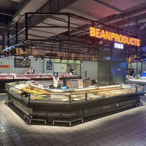 Siêu thị <span class=keywords><strong>butchery</strong></span> thiết bị mở-đóng Tủ đông <span class=keywords><strong>Showcase</strong></span> cho cá tươi thịt Sushi hiển thị hiệu suất cao lạnh - Product Image 4