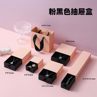 Coffret à bijoux personnalisé de qualité supérieure avec tiroir coulissant pour colliers, bagues et boucles d'oreilles, en carton biodégradable, gaufré, pailleté, avec fermeture magnétique
