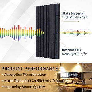 Panneaux muraux insonorisés décoratifs Dark Drey 12 "x 23.6" Panneau acoustique PET auto-adhésif à double couche pour studio - Product Image 3