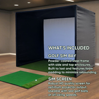 Simulateur de golf PGM personnalisable pour intérieur/extérieur avec filets de taille personnalisée, cadre d'écran de frappe pour l'entraînement